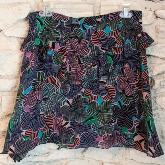 Marc Jacobs silk ruffled abstract floral mini skirt - Picture 3 of 6